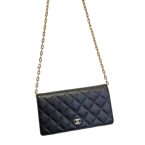 ❤️SOLD❤️2012 CHANEL Continental Black Caviar Quilted CLASSIC Leather Wallet - Picture 3 of 16